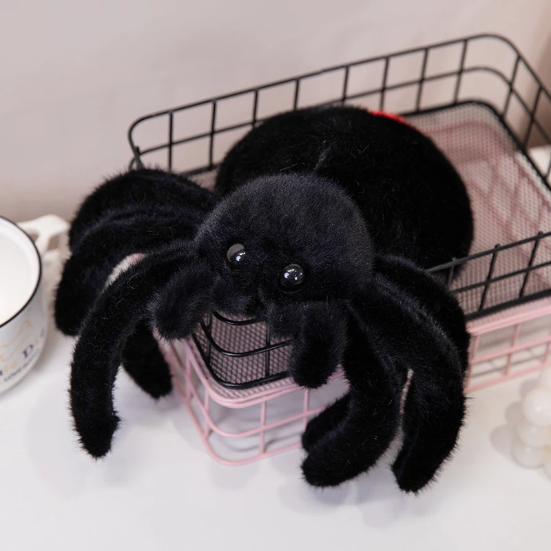 

Simulation Black Spider Jumping Spider Doll Crawling Pet Doll Plush Cute Reptile Plush Toy Super Cute Doll