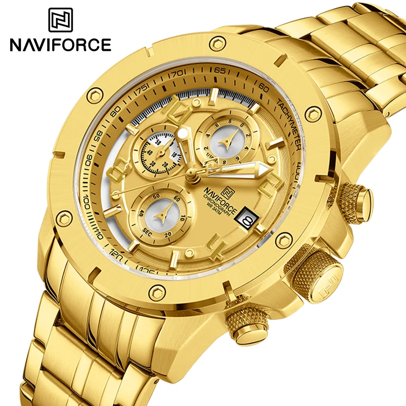 

NAVIFORCE Luxury Watches Men Military Sport Water Resistant Chronograph Quartz Stainless Steel Wristwatch Shockproof Male Clock