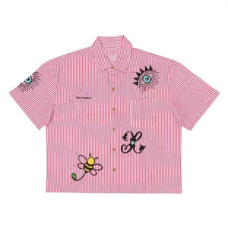 قميص بولو فضفاض غير رسمي على طراز الشارع للأطفال مناسب لكل من الرجال والنساء Y2K #2
