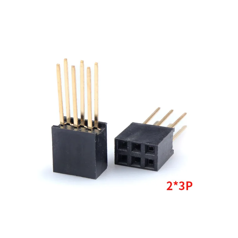 10PCS 2,54mm Zweireihig Weibliche Lange Pin 11mm Abtrünnigen PCB Board Pin Header Buchse Stecker 2x3 2x4 2x6 2x8 2x10 2x18 2x20 Pins