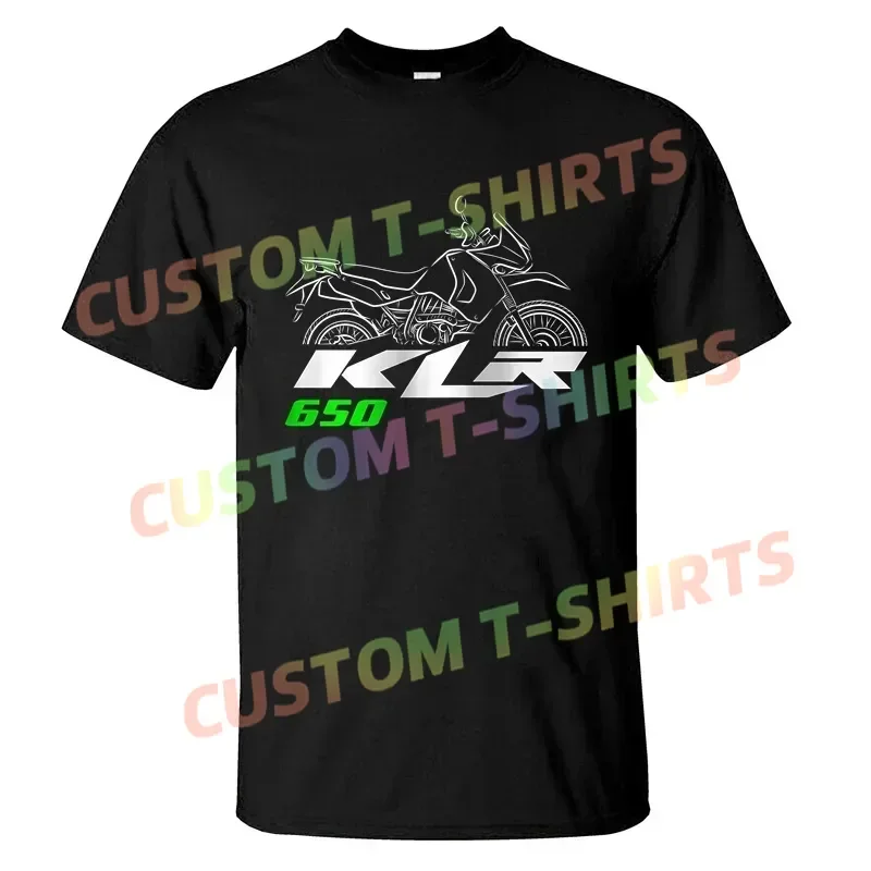 

2025 Men T Shirt Casual Kawasakis KLR650E T-shirt Graphic Summer Short Sleeves 100% Cotton S-3XL Cool Tee