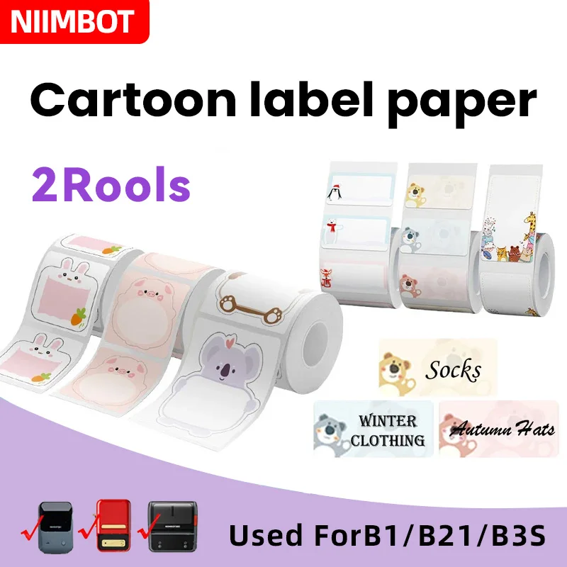 Niimbot Intelligente Draagbare Label Printer Thermische Cartoon Label Sticker Oliebestendig, Waterdicht En Scheurbestendig B1/B21/B203/B