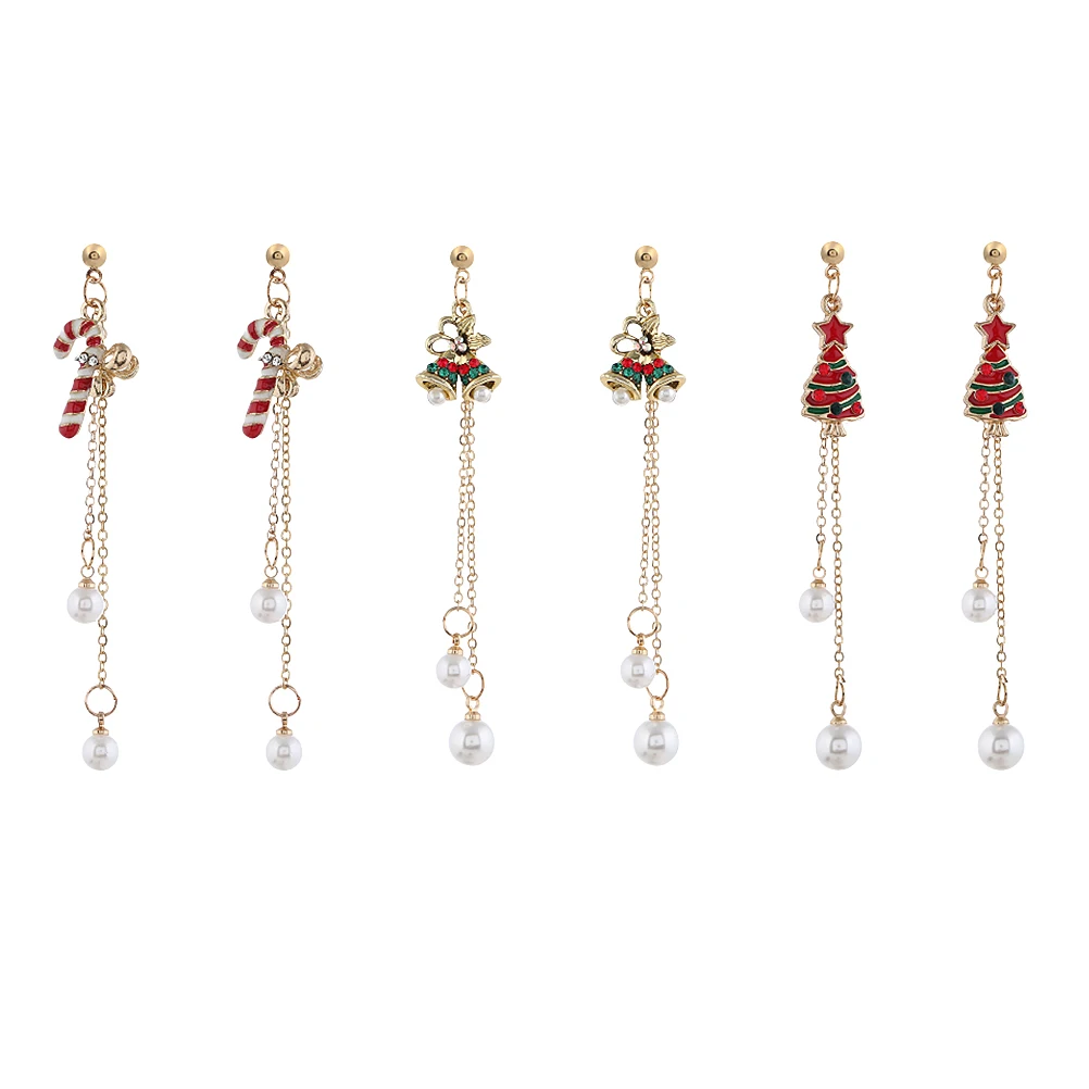 

3Pair Christmas Earrings Fashion Stylish Ear Studs Creative Gift Party Jewelry Accessories for Women Girls Christmas Earrings