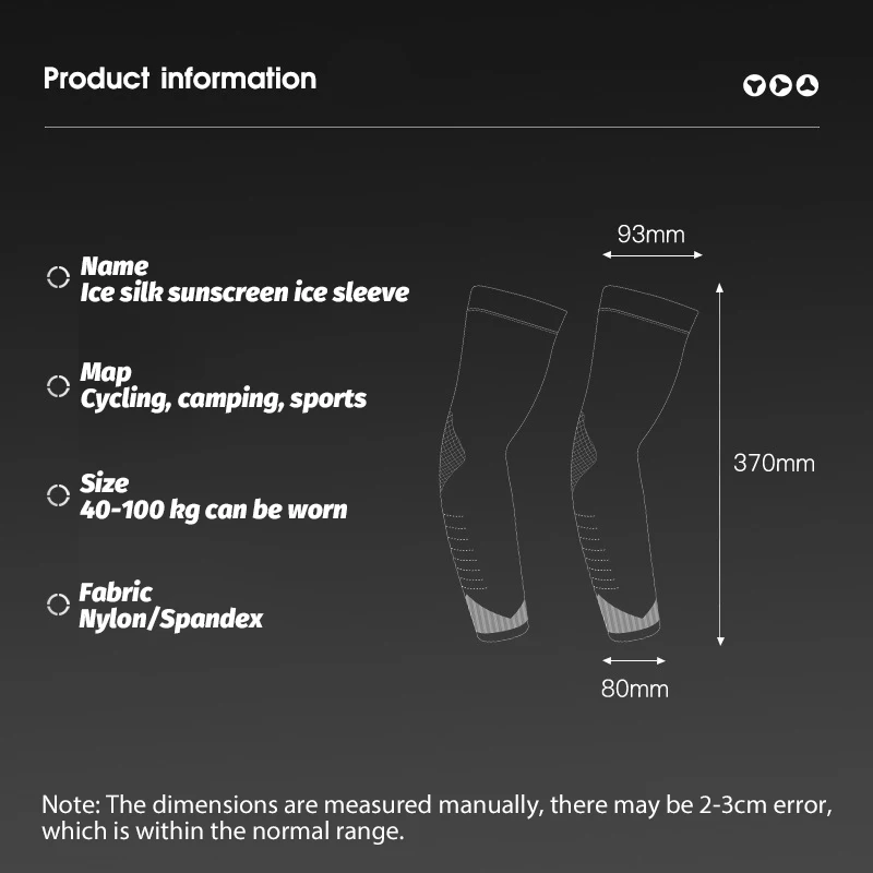 Unisex Cycling Arm Sleeves Summer Sunscreen Ice Silk Seamless Oversleeve Quick Drying Sport Arm Sleeve for Biking Hiking Camping