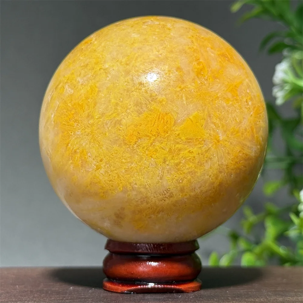 Natural Gemstone Bumblebee Mineral Original Stone Ball Reiki Meditation Healing Energy Collection Crafts Home Ornaments+Base