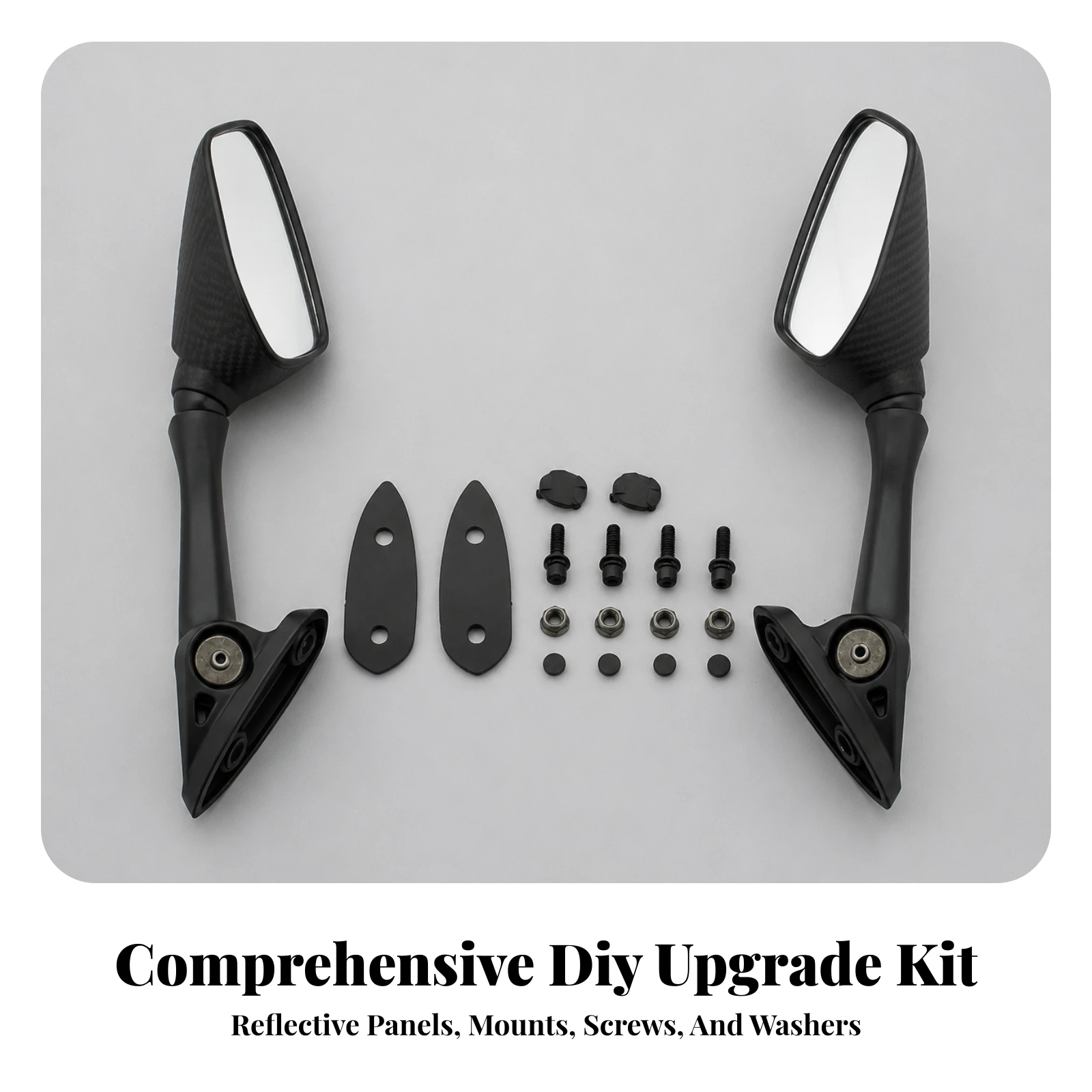 Motorcycle Rear-View Mirror Assembly Easy to Install Motorcycle Side Mirrors Long-Lasting Sturdy