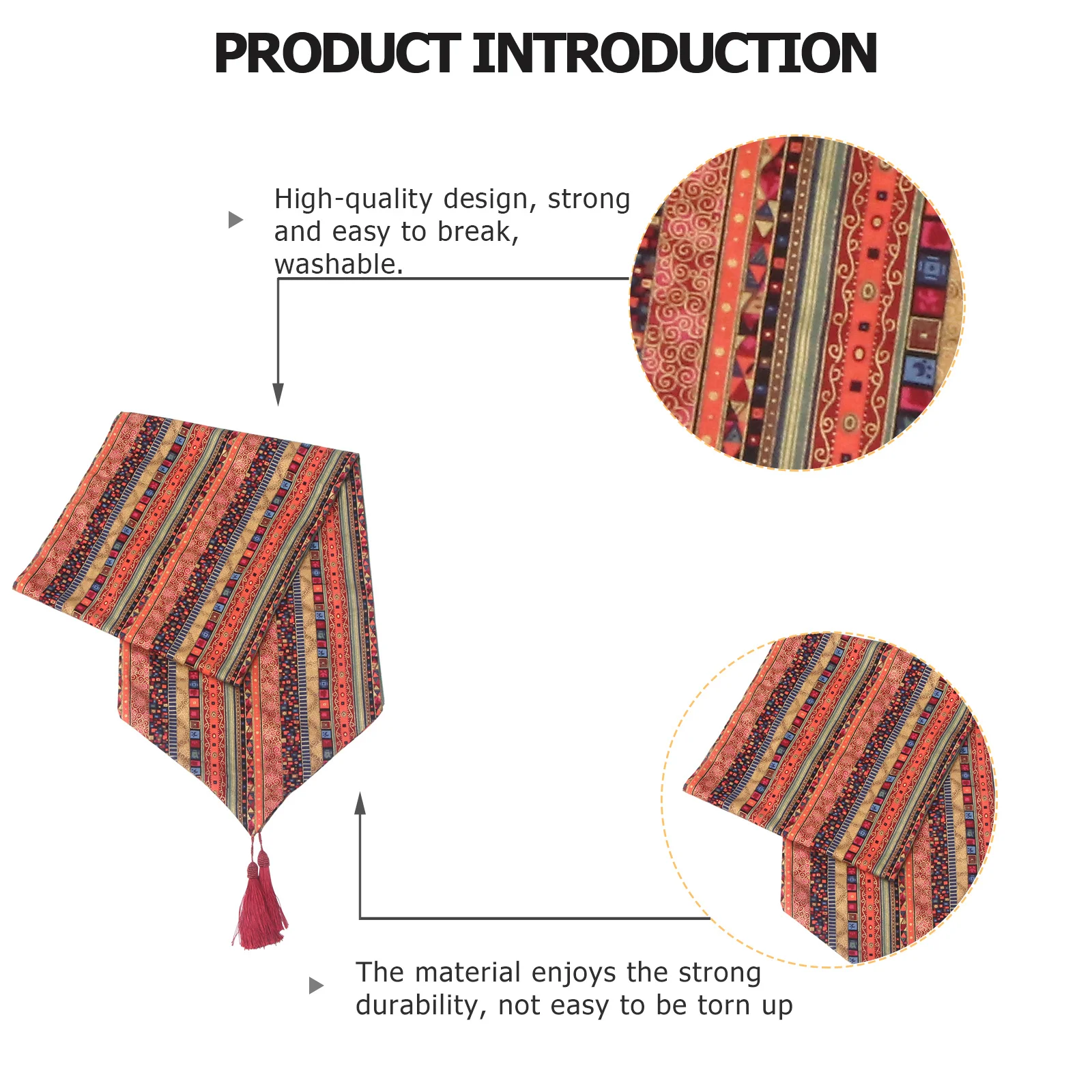 

1pc American Style Table Runner Cotton Linen Tablecloth Decorative Table Cover For Home Restaurant Bar Southeast Asia Design