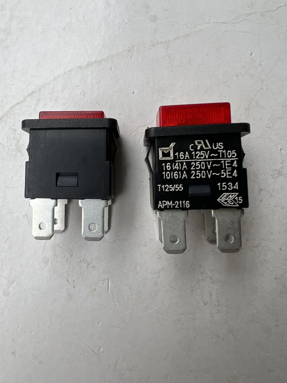 APM-2116 Self-locking pushbutton switch 4-pin dual circuit vacuum cleaner switch with light