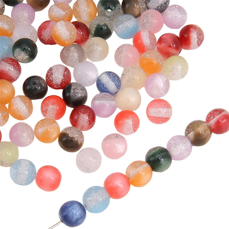 10/20pcs 8mm Resin Beads Colorful Shiny Round Beads For Jewelry Making DIY Earring Bracelet Necklace Craft Accessories