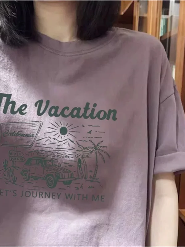 プラスサイズ女性用Tシャツ 300ポウ エクストララージ コットン プリント オルト スヴェ ルーズフィット 夏新作 スレ 韓国風 スレ カジュアルウェア