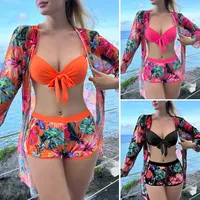 Print Separate Swimsuits Tankini Set Female Swimwear 2024 Sports Beach Wear Two-Piece Bathing Suit Pool Women Swimming Suit