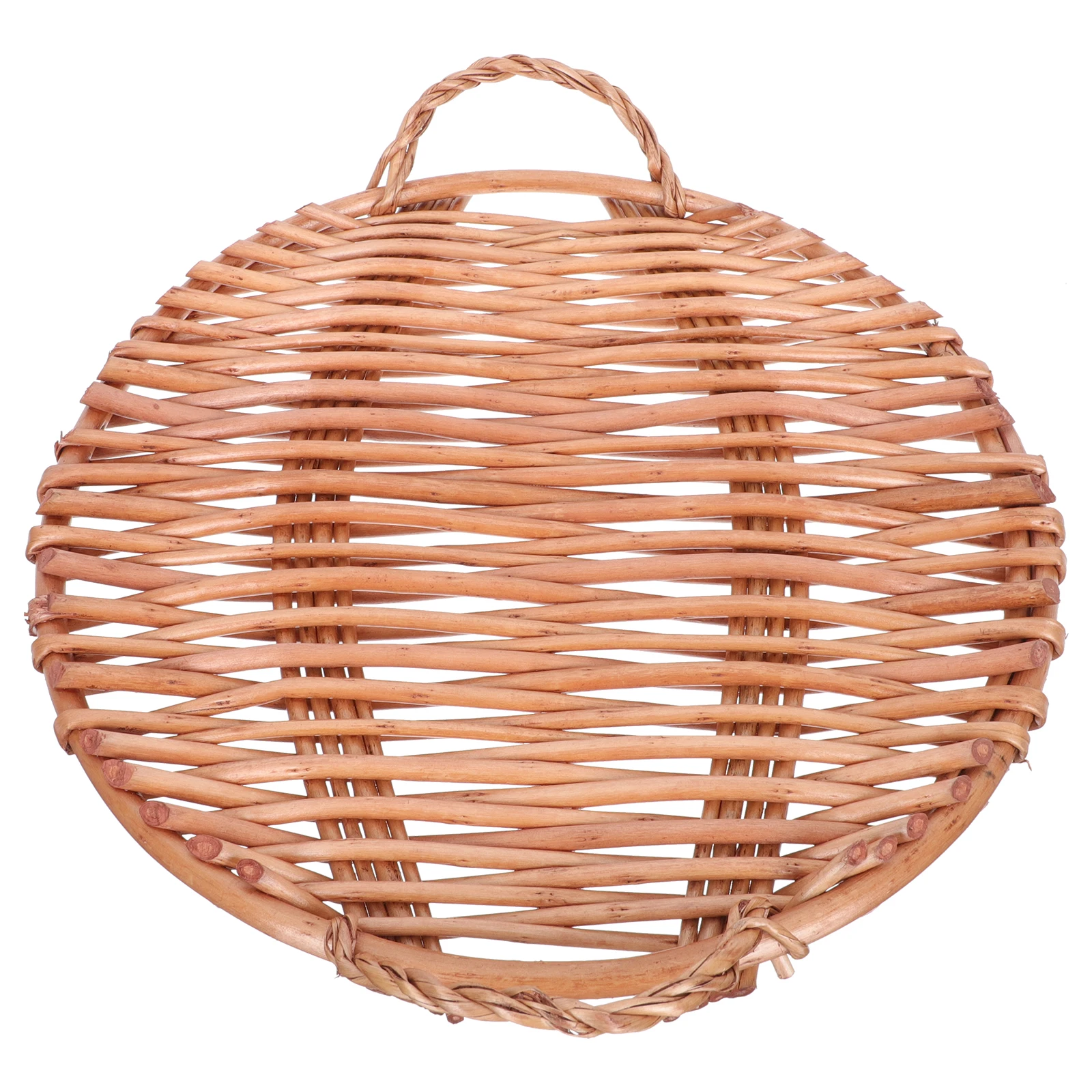 

Rattan Snacks Plate Woven Storage Container Fruit Basket Decor Tray Round Serving Brown Home Sundries Kitchen Bar Accessories