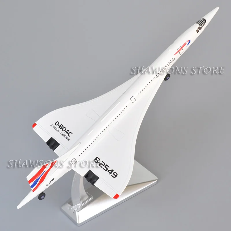 1:160 Diecast Model Plane Toy Concorde Supersonic Aircraft Miniature Replica With Sound & Light