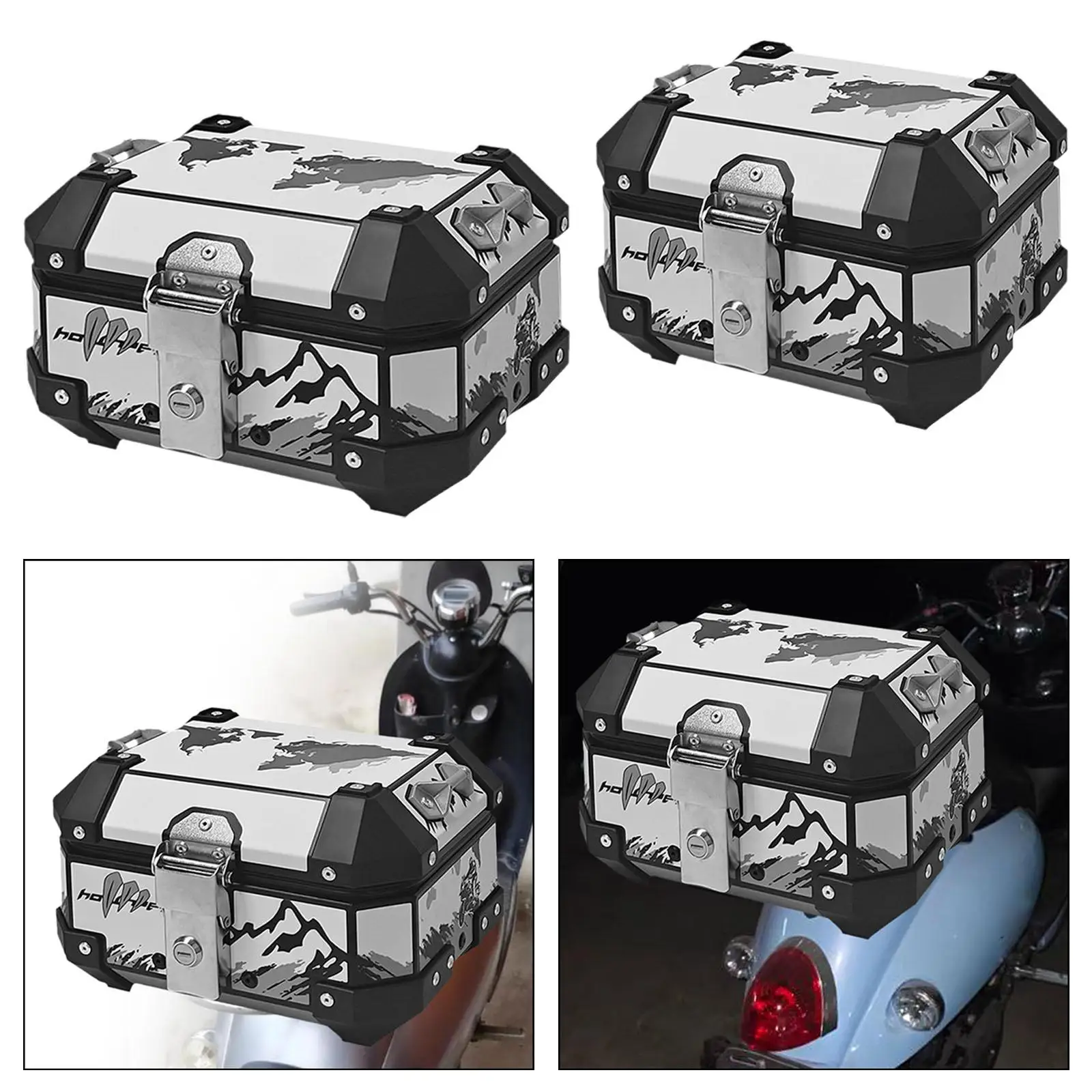 

Motorcycle Trunk Storage Carrier Case Riding Accessories Multifunction Aluminum