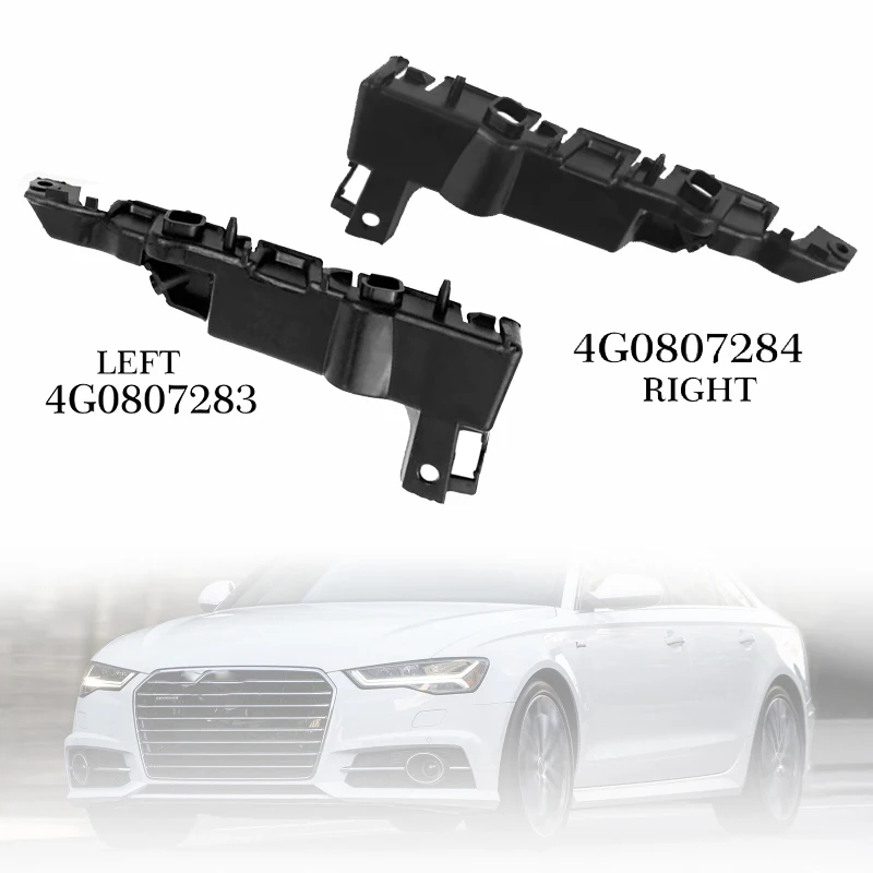 4G0807283 4G0807284 Front Left+Right Bumper Support Bracket Holder Guide Fit For Audi A4/S6 C7 2012-2017 Plastic Exterior Parts