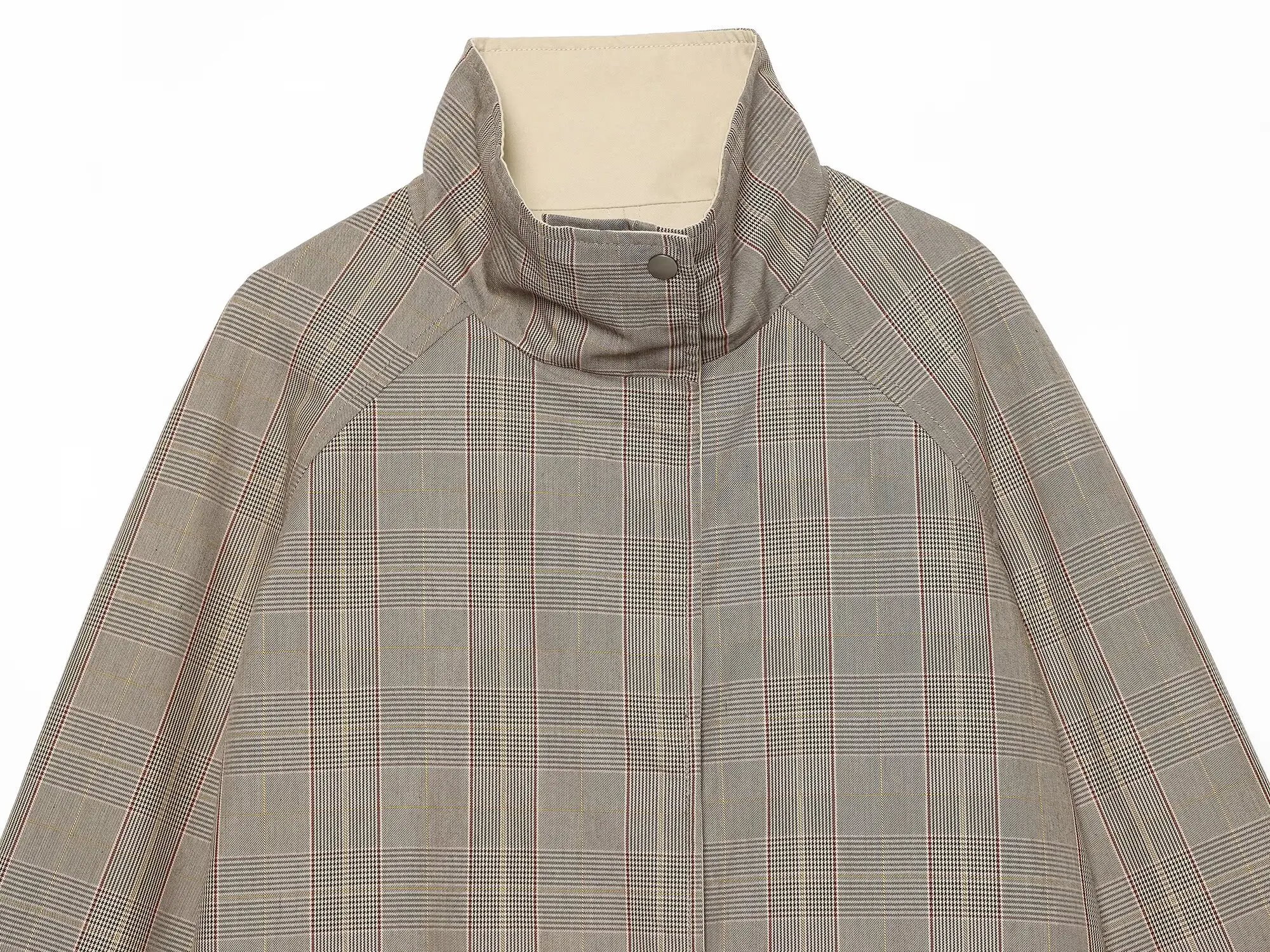 BSAY 2026 Herbst Damen Eleganter Wendewindbreaker mit Stehkragen, Langen Raglanärmeln und Seitentaschen, Alltägliche Oberbekleidung – Detail 8