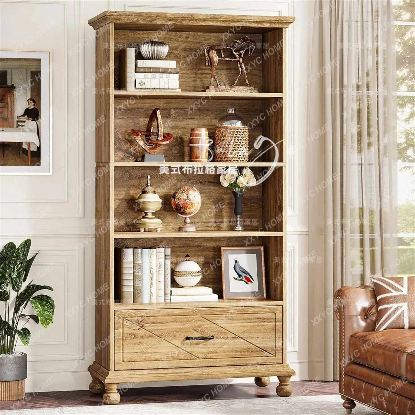 Solid wood antique model room study case display case storage locker
