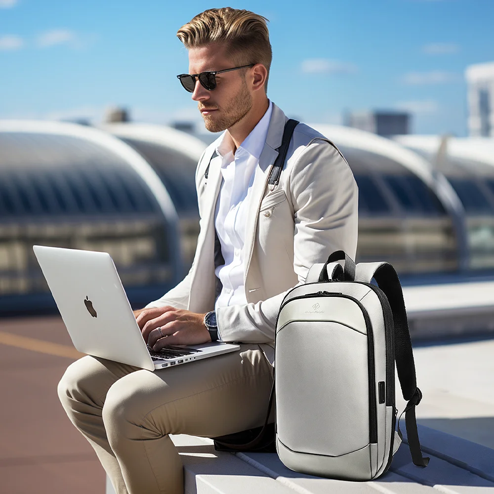 Heroic Knight Reisrugzak voor Mannen Waterdichte 17.3 "Handbagage Laptop Rugzak Slanke Uitbreidbare YKK Business Pendelen Mochila