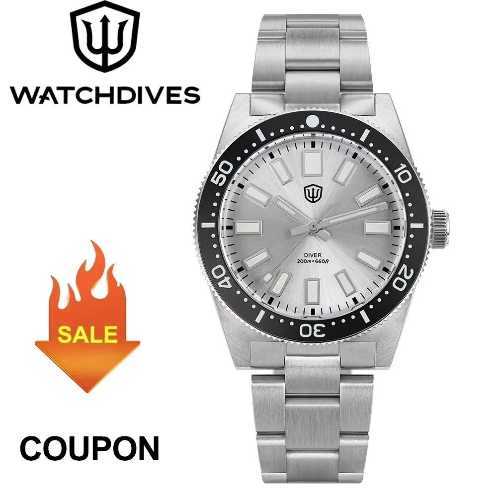 

Watchdives 38 мм Мужские часы VH31 Кварцевые часы со светящимся сапфиром 20 бар Водонепроницаемые роскошные наручные часы WD1965 V2