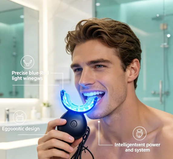 32 Medical LEDs Teeth Therapy Device | 450nm Whitening + 625nm Healing | Wireless Magnetic Charging | Results in 7 Days