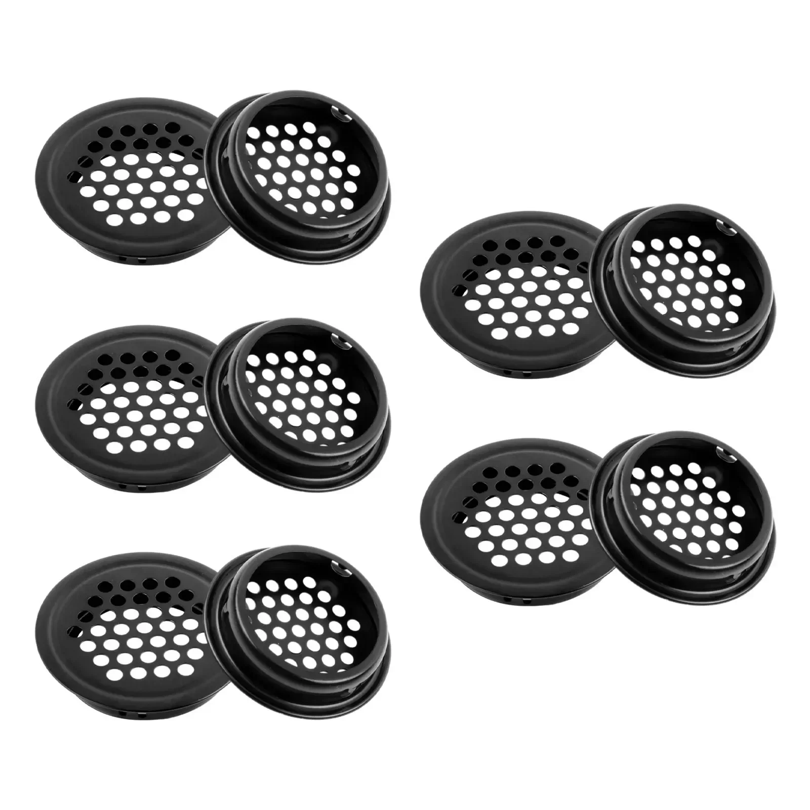 Práticos Armários Decorativos com Furos de Ventilação, Painéis de Malha Preta, Buracos para Salas de Conferência, Armários de Sapatos 10PCs