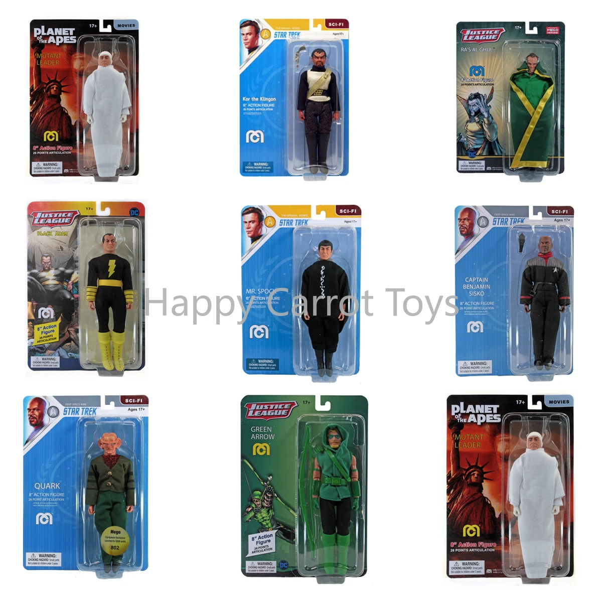 

Justice League Star Trek Planet of The Apes Mutant Leader Black Adam Kor The Klingon Classic Movie Action Figure Collectible Toy