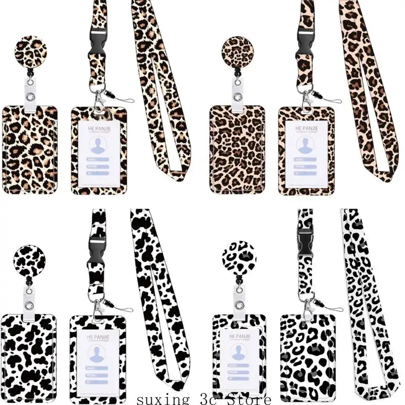 

Neck Lanyard with Badge Card Holder Retractable Identity Card Badge Holder and Removable Lanyard Set for Office School