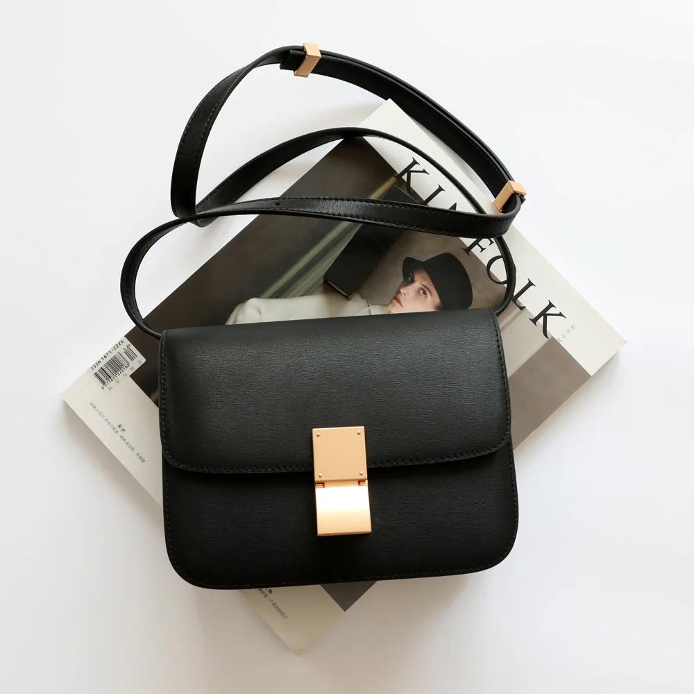 Genuine Leather Women Handbags Ladies Designer Luxury Tofu Bag BOX Shoulder Crossbody Carrying Small Square Stewardess Bags New