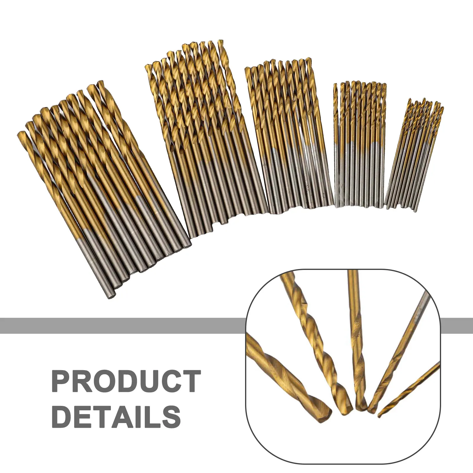 

50pcs High Speed Steel Drill Bits Set 1- 3mm Round Shank Twist-Bit For Metal Wood Drilling Hole Tool Accessory