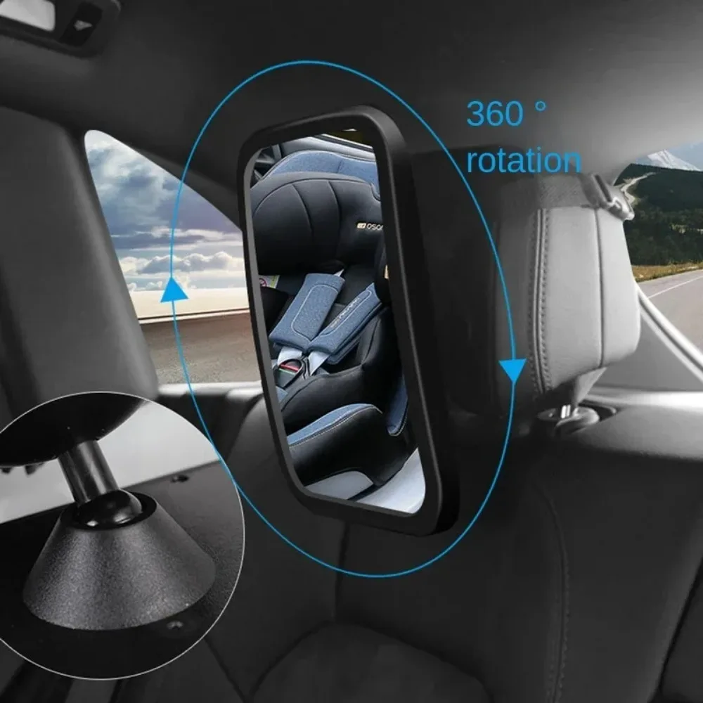 Baby Car Mirror Adjustable Wide Car Rear Seat View Mirrors Baby Child Seat Auto Safety Mirror Infant Safety Monitor Accessories