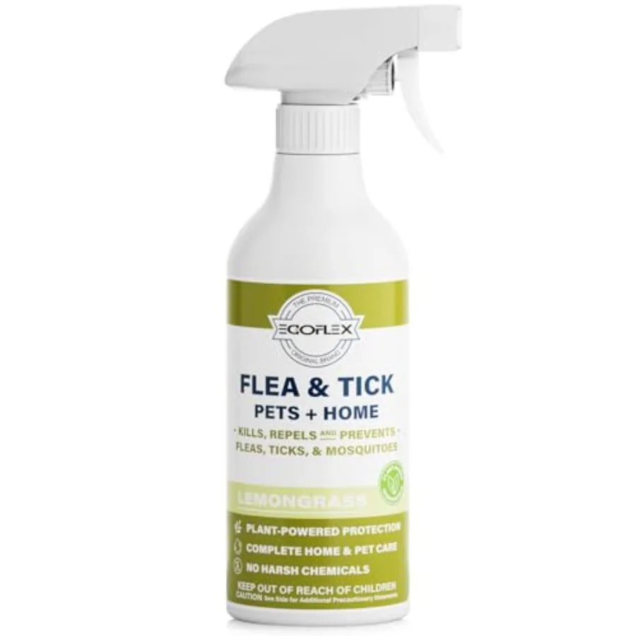 

Flea Spray for Home and Pets - Flea and Tick Prevention for Dogs - Plant Based Repellent with Natural Essential Oils for Dog Fl