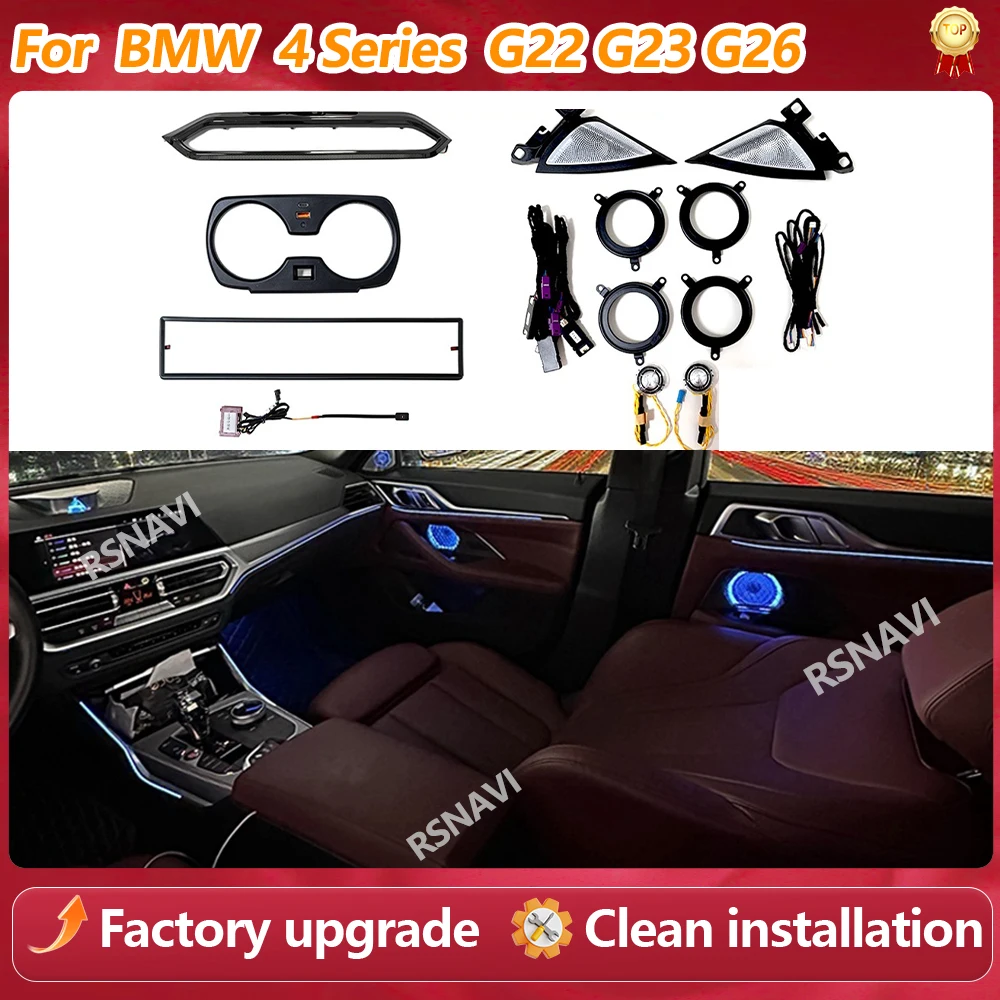 LED Ambient Light For BMW 4 Series G22 G23 G26 11 Colour Ambient Lights Upgrade Interior Luminous Kit A-pillar Car AccessoriesUp