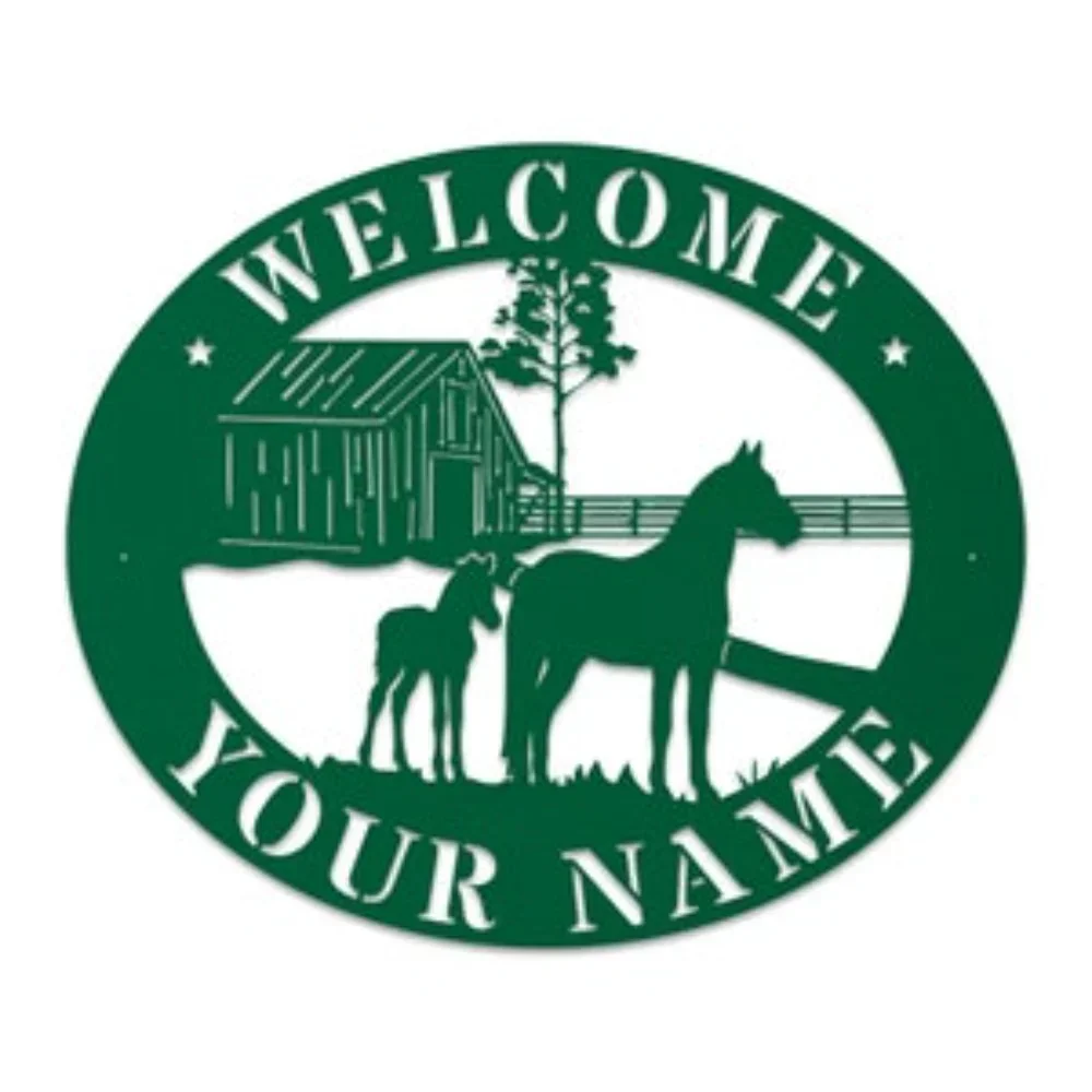 Personalized Horse Barn Monogram Farm Life Sign for Equestrian Decor with Country Horse Motif As Barn Theme Custom Indicator