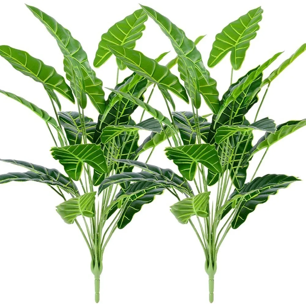 

Artificial Plants 2 Pcs Artificial Alocasia Plants 28inch Faux Alocasia Tree Large Fake Plants Family Office Indoor Outside