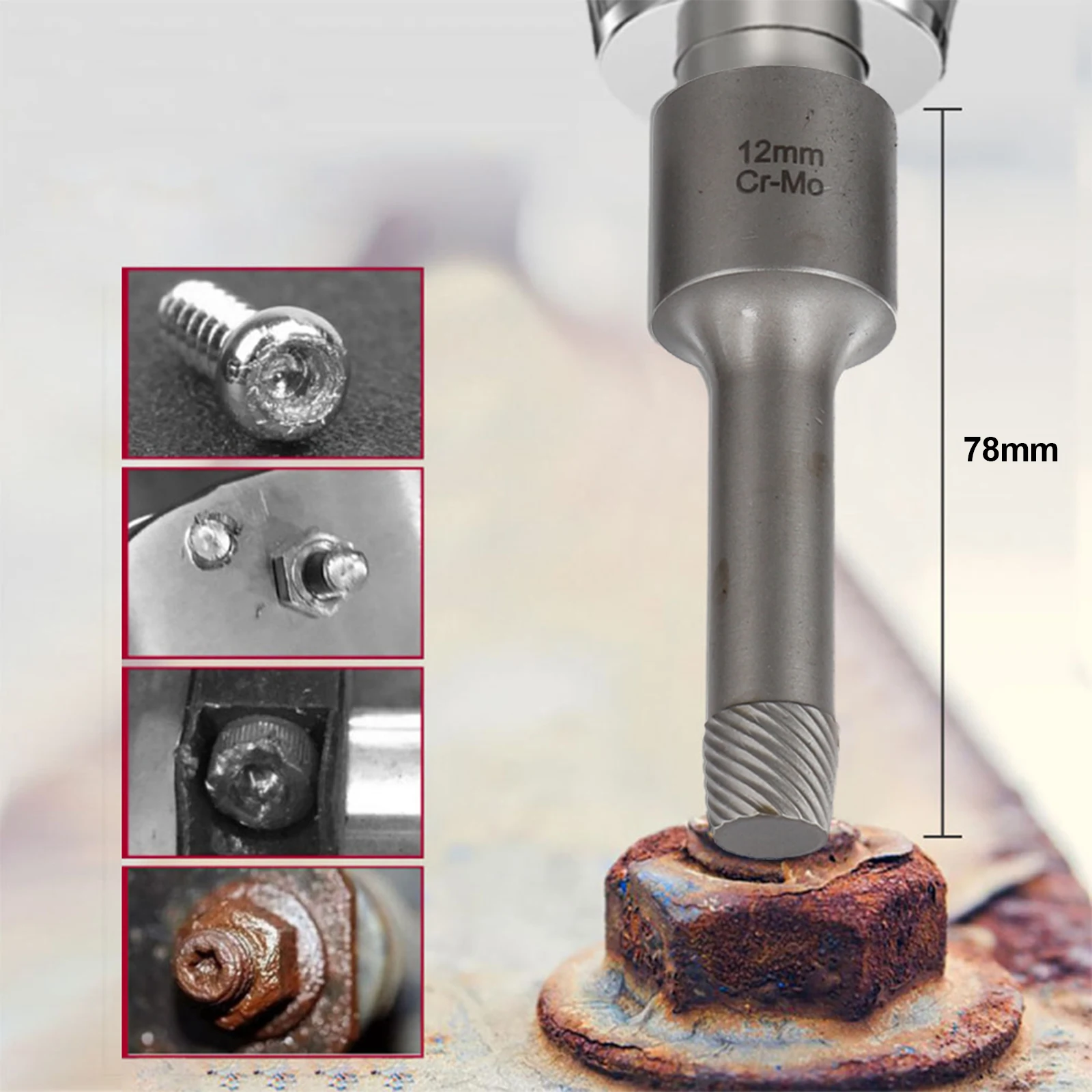 

Комплект экстрактора поврежденных винтов диаметром 816 мм с адаптером гнезда 512 дюймов для снятия зачищенных винтов и для сломанных болтов