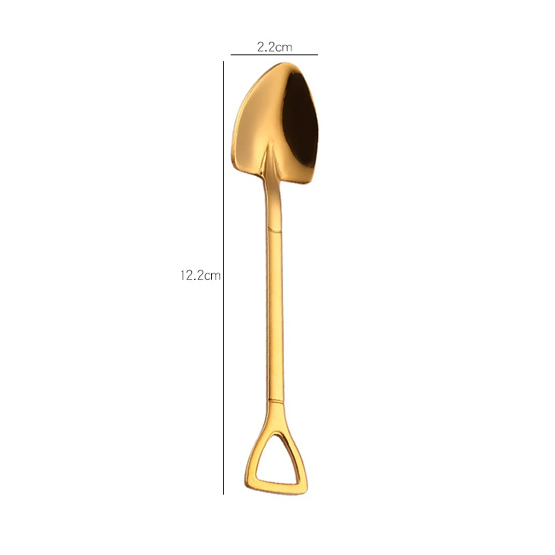 Gold stainless steel 304 small shovel spoon design gold-plated tableware coffee spoon ice cream soup delicate stirring spoon