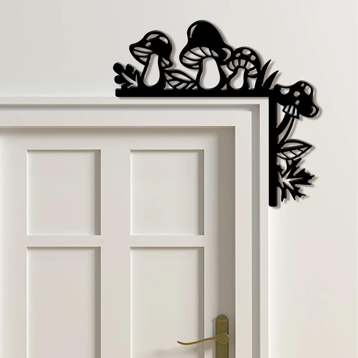 1Pc Pastoral Style Mushroom Metal Wall Art,Door Corner Art,for Home Room Wedding Party Decor, Halloween Christmas birthday Gift