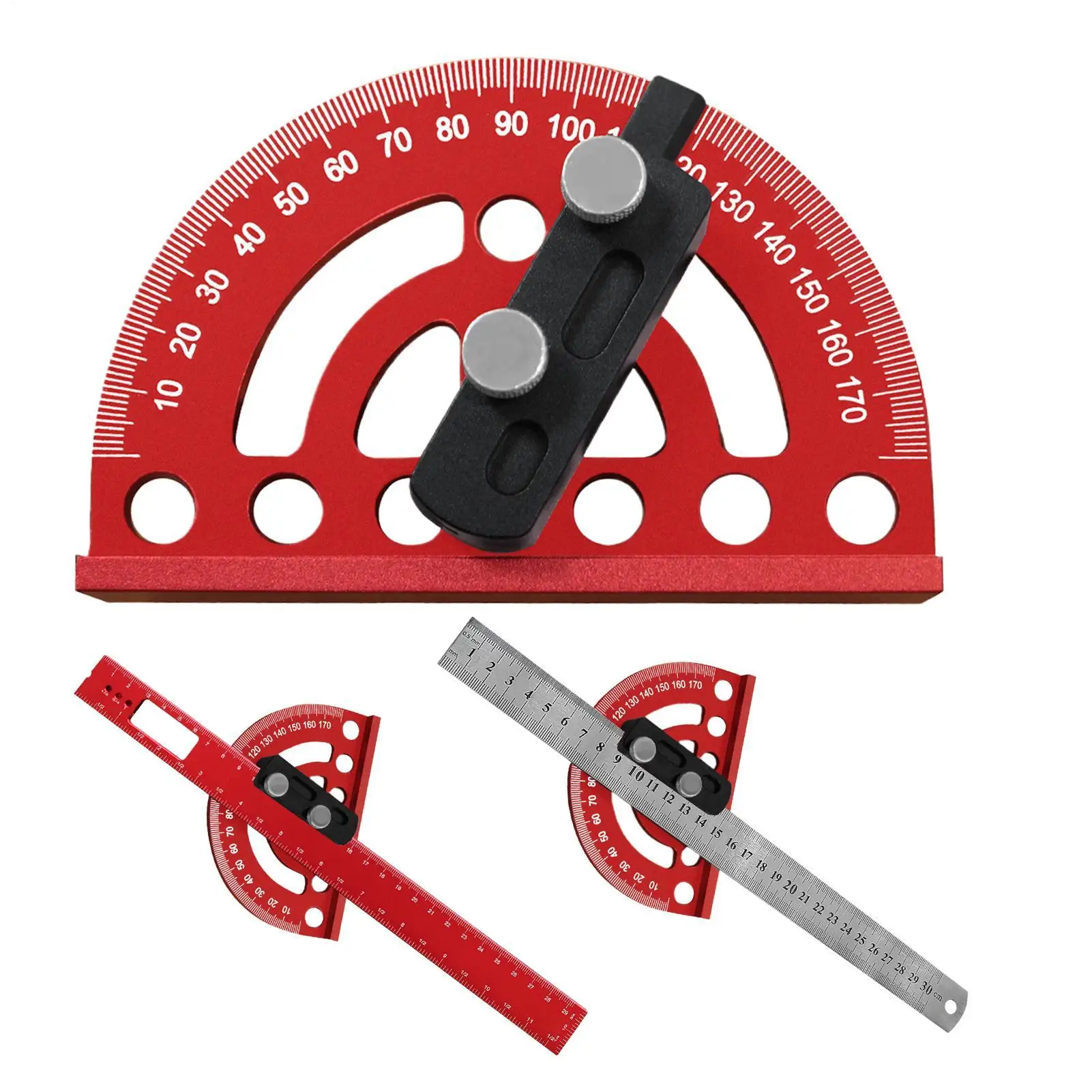 Angle Ruler Precision 0-180 Degree Measuring Tool Woodworking Angle Ruler For Marking Carpenters Architects Students Engineers