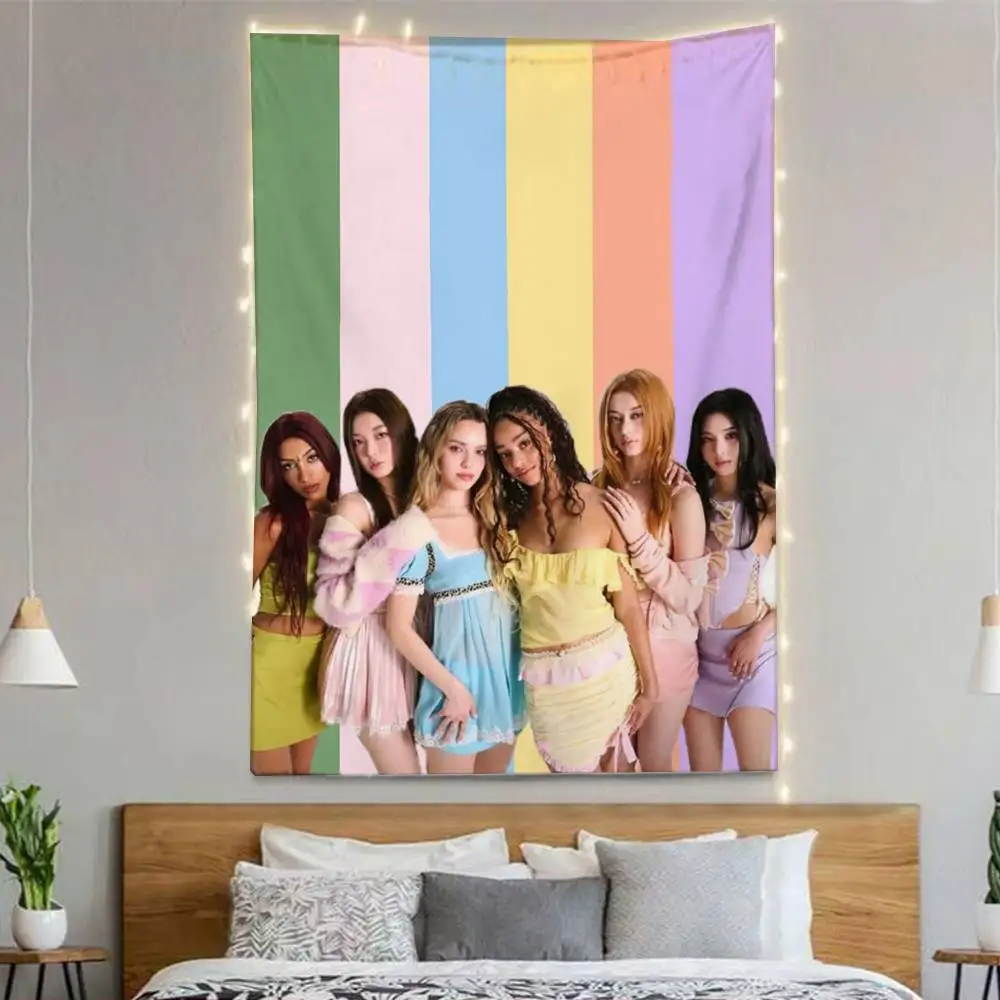 Popular Kpop Band K-Katseye Flags Wall Hanging Background Art Banner for Bedroom Home Outdoor Decor