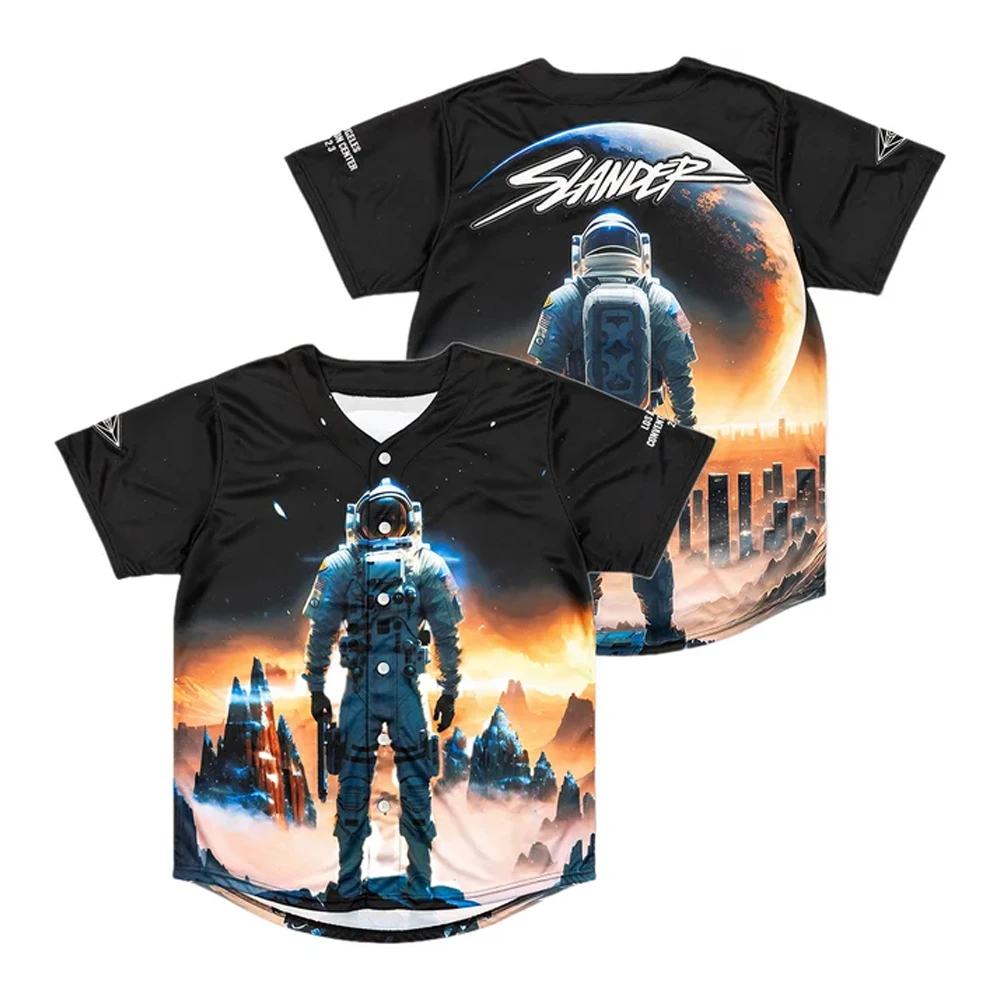

Slander LACC Merch Baseball Jersey Music Festival 2026 Short Sleeve Button-up Shirts Women Men Streetwear Tops