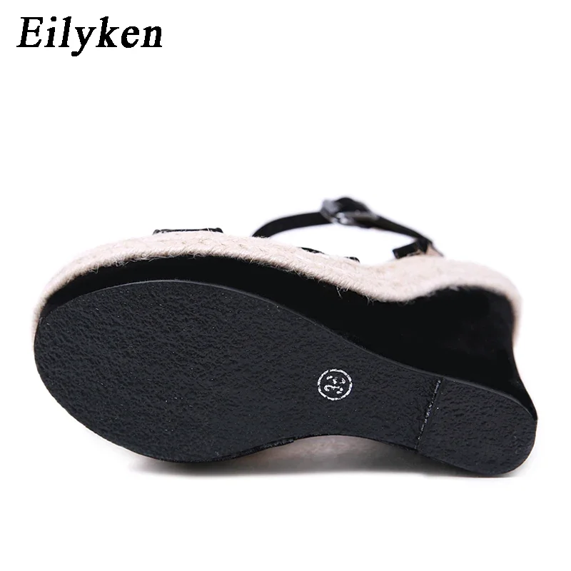 Eilyken Fashion Open Toe Wedges Platform Women Sandals Designer Hollow Out Buckle Strap High Heels Summer Shoes