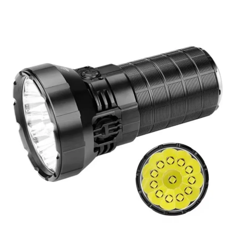 ZC001-MS12 Powerful Flashlight 65000 Lumens CREE XHP70.2 LEDs Light Rechargeable Super Bright Torch for Hunting Searching