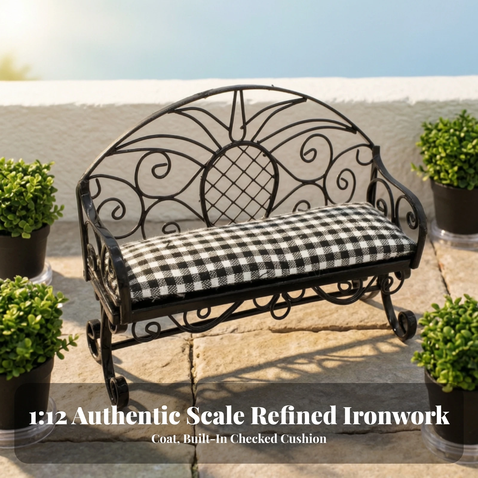 Miniature Lounge Chair Realistic Miniature Patio Lounger Dollhouse Chair with Cushion Lightweight Furniture Lifelike