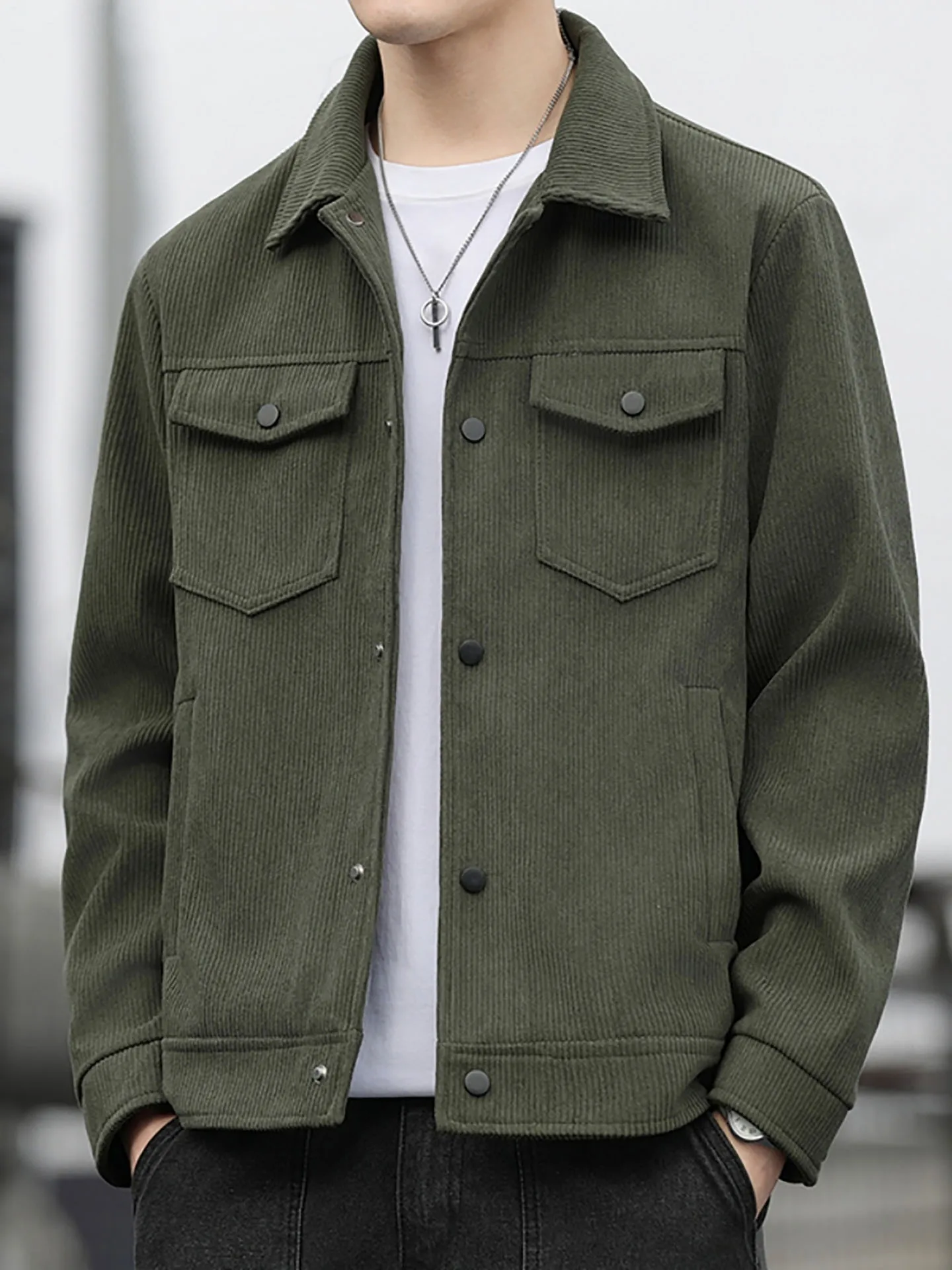 

Мужская повседневная вельветовая куртка Spor, весенне-осенняя свободная рабочая одежда с отложным воротником, верхняя одежда для отдыха и спорта Faion Urban Sle