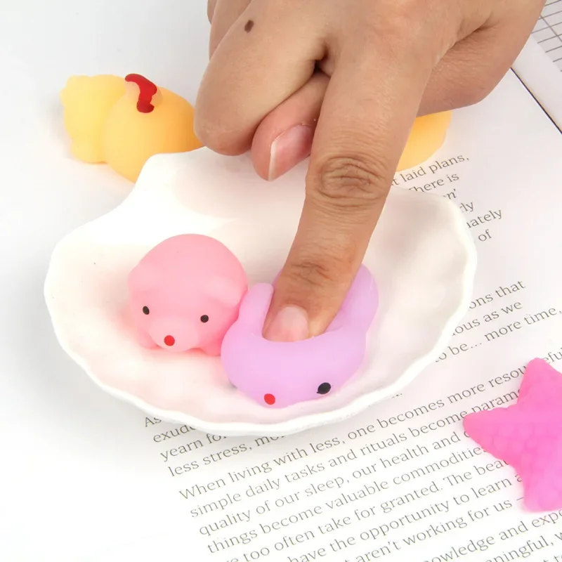 Squishy Stress Relief Toy para crianças, Bola antistress animal bonito, Kawaii Squeeze Mochi, Fidget pegajoso, Brinquedos estranhos engraçados, Presente rosa