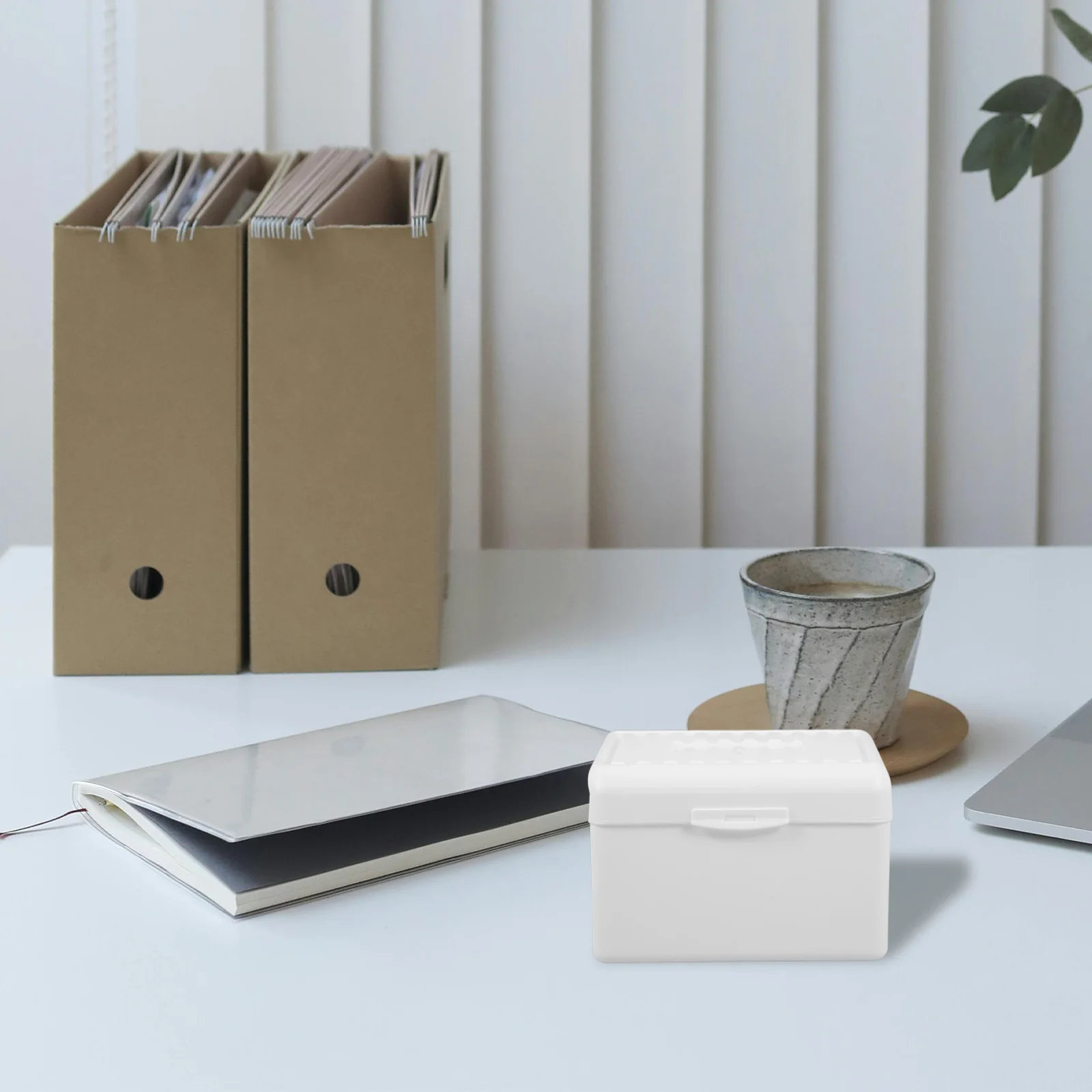 

Index Card Holder Portable Business Card Box Desktop Organizer Client Recording Case Office Storage Container Cards Storage Case