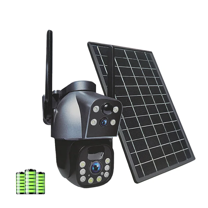 4MP Ubox APP Dual  Lens Solar Power  4G  PTZ IP Dome Camera Full Color AI Humanoid Detection  Security CCTV Baby Monitor