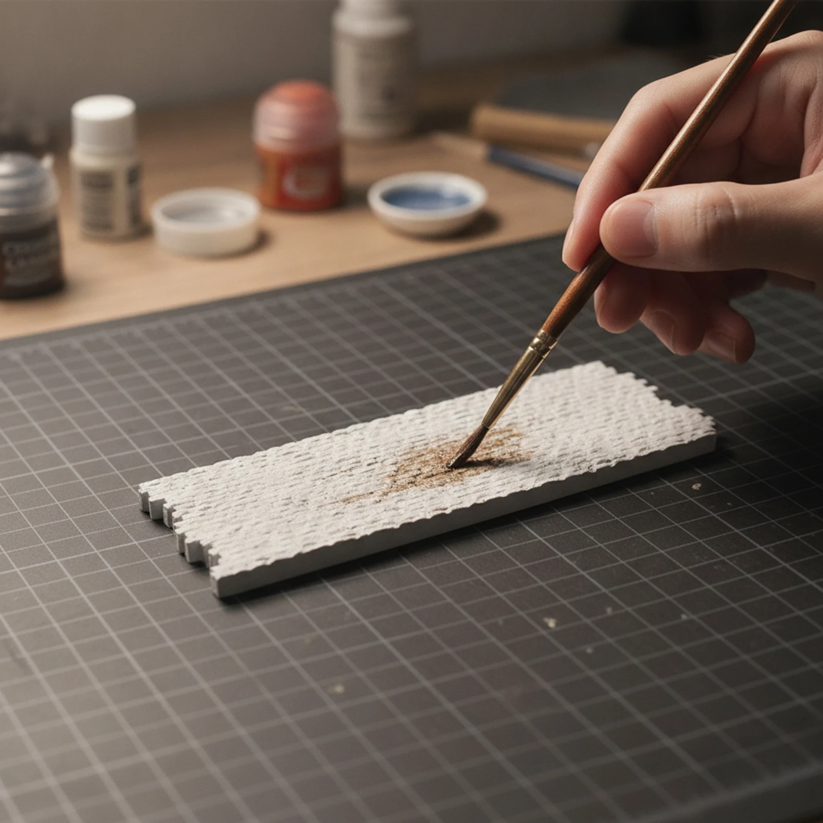 Mur de maquette ferroviaire avec texture de briques, paysage réaliste pour modélistes, paysage de table de sable