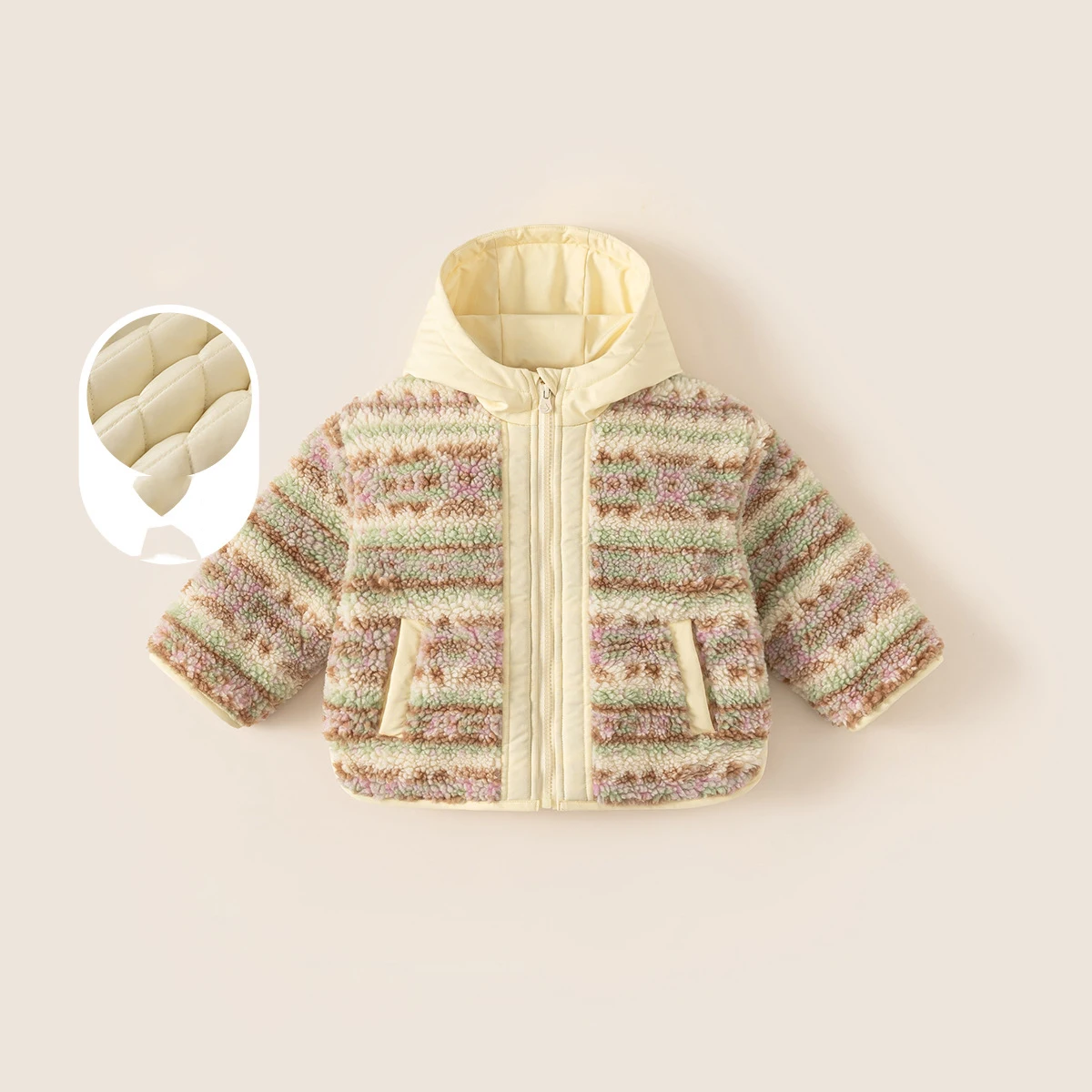 

Toddler Girls Parkas New Winter Hooded Cartoon Jacquard Thicken Warm Kids Baby Girls Woolen Jacket Children Girl Outerwear Coat