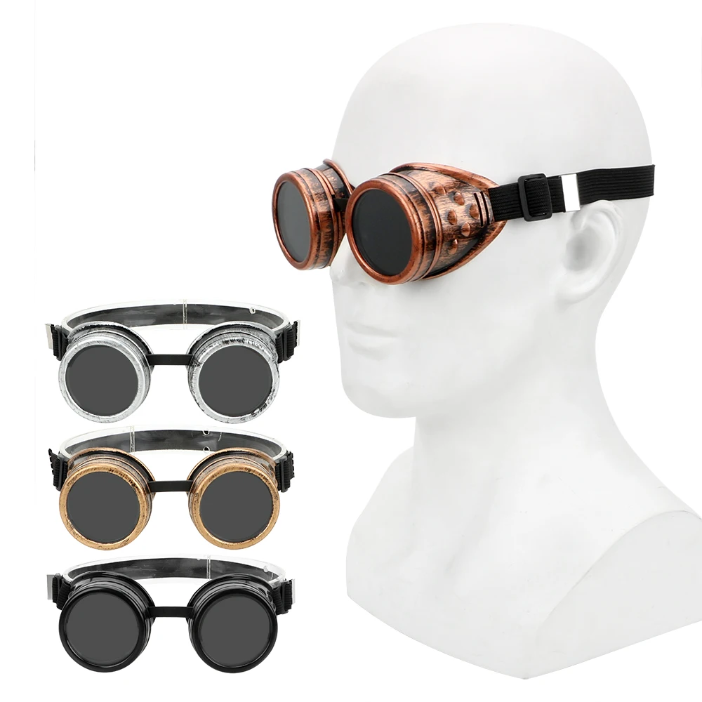 Retro Sun Glasses Windproof Steampunk Glasses Welding Punk Gothic Sunglasses Fashion Eyewears Protective Gears Adjustable